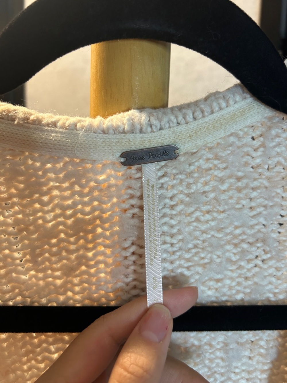 Free People Cream Button-Front Knit Cardigan - Picture 2 of 7
